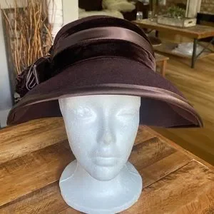 NORDSTROM BROWN MADE IN ITALY RABBIT FUR HAT ONE SIZE Women main image 4